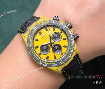 High Quality Replica Rolex Cosmograph Daytona Different Colors Strap 2-Tone Face Dial High-composite Carbon Fiber Fashion Watch 40*12.4mm